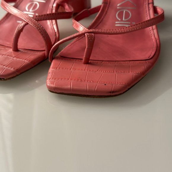 Pink leather Calvin Klein strappy slide (KCBECCA) - Picture 7 of 8